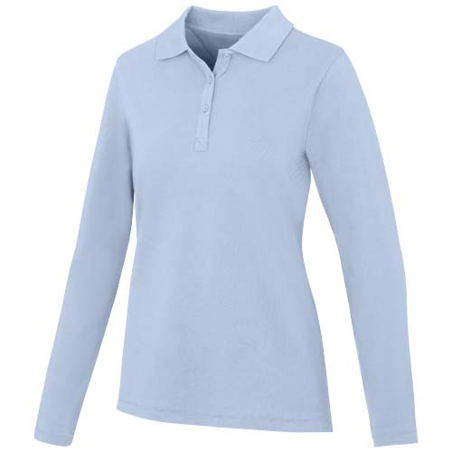 Polo publicitaire manches longues femmes 200g - OAKVILLE Bleu brume